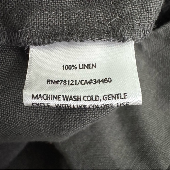 Eileen Fisher 100% Linen Wide Leg Pants Gray Size 16 - Picture 8 of 10